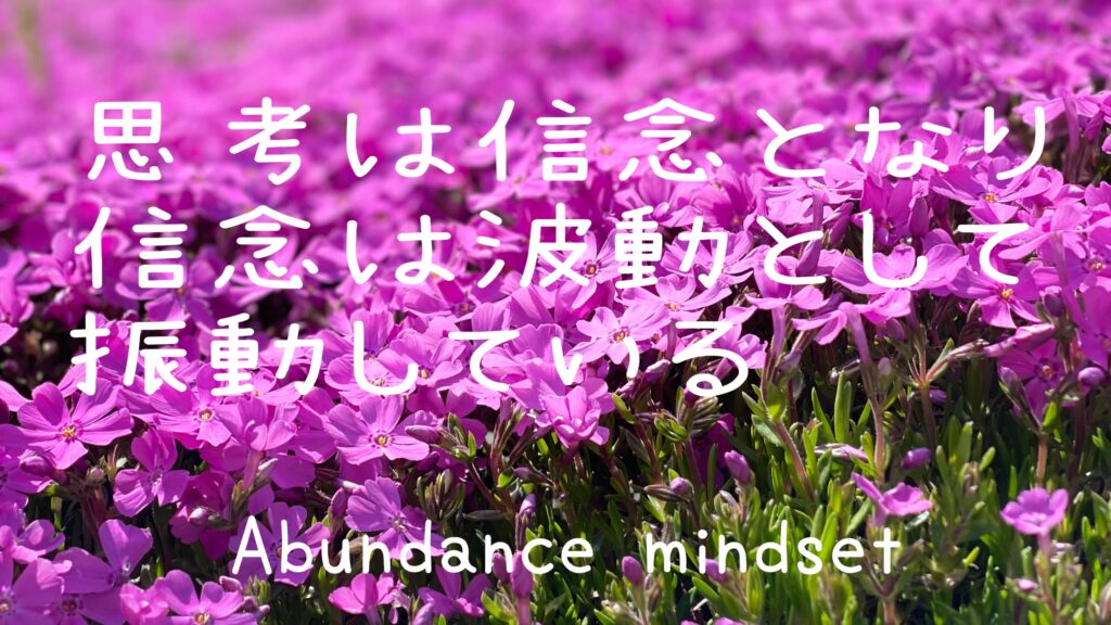 思考は信念となり信念は波動として振動している。
abundance  mindset